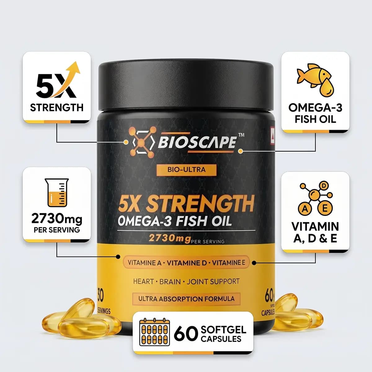 Omega-3 BIO-ULTRA 5X Strength Fish Oil, view 3